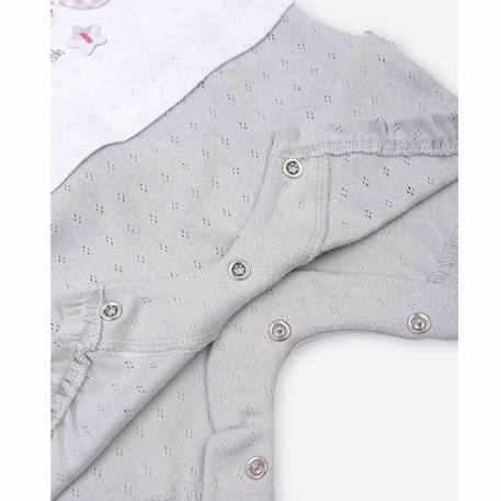 Combishort bébé en coton jacquard biologique doris Blanc / gris 2 - vertbaudet enfant 