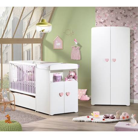 Lit combiné évolutif - basic Blanc/gris+Blanc/rose 6 - vertbaudet enfant 