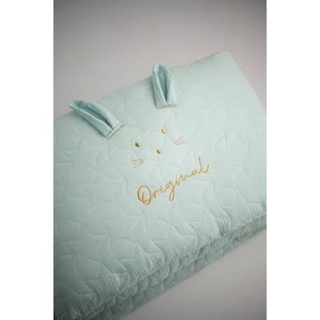 Tour de lit bébé en coton - original Bleu ciel+Bleu nuit+Jaune+Rose 4 - vertbaudet enfant 