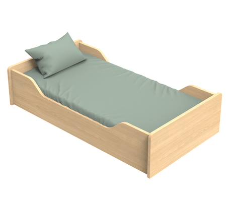 Lit bébé évolutif - little big bed en bois décor chêne miel - cannelle Beige+Marron 4 - vertbaudet enfant 