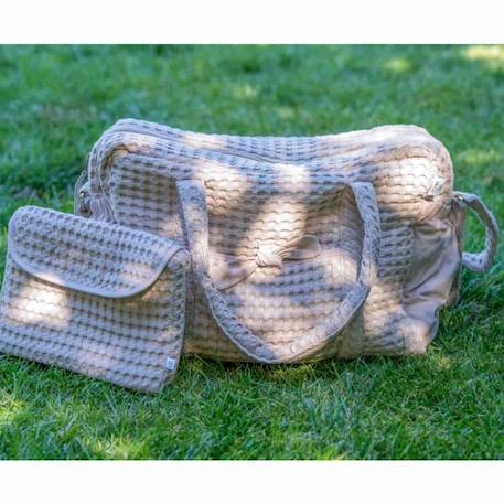 Sac à langer en coton gaufré Beige+Gris 6 - vertbaudet enfant 