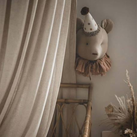 Trophée mural ours alexia en lin – décoration chambre bébé enfant Beige, alexia rose 5 - vertbaudet enfant 