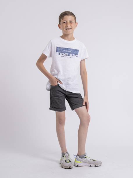 Bermuda motifs baskel garçon Gris foncé+Kaki 4 - vertbaudet enfant 