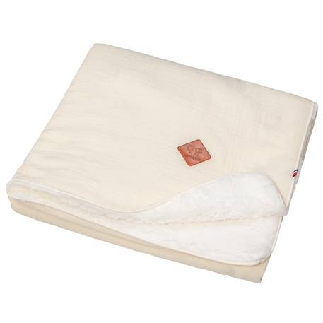 Couverture en gaze de coton et sherpa jeanne Beige+Blanc à pois or+Bleu+Camel+Camel à pois or+Écru+Gris+Rose+Terracotta+Vert à pois or+Vert de gris 24 - vertbaudet enfant 