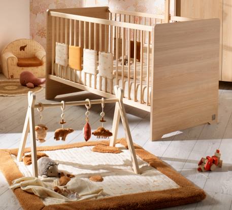 Arche d'éveil bois avec 4 jouets Beige/bleu+Beige/jaune+Beige/rose+Bleu+Ecru/caramel+Jaune+Jaune/vert+Marron+Rose 23 - vertbaudet enfant 