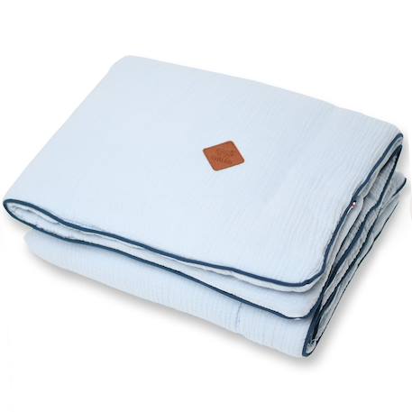 Couverture en gaze de coton jeanne Beige+Blanc+Blanc à pois or+Bleu+Camel+Écru+Gris clair+Terracotta+Vert de gris+Vieux rose 18 - vertbaudet enfant 