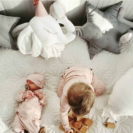 Trophée mural éléphant en lin – décoration chambre bébé enfant Blanc, cirque, rose 2 - vertbaudet enfant 