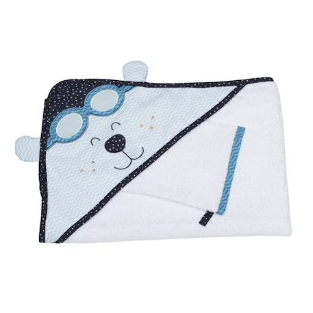 Cape de bain bébé et gant en coton - lazare Blanc 1 - vertbaudet enfant 