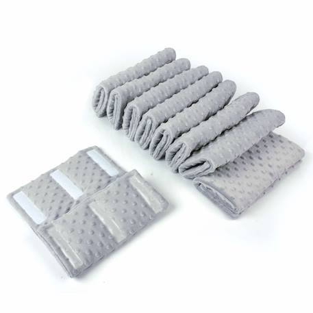 Tour de lit modulable 10 pièces extra doux minky Bleu+Écru+Gris+Rose 10 - vertbaudet enfant 