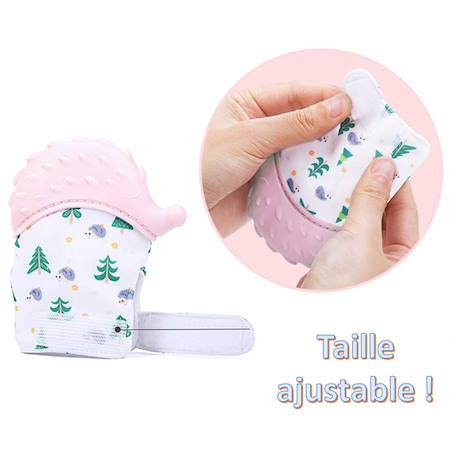 Moufle de dentition en silicone alimentaire hérisson Bleu+Gris+Rose 17 - vertbaudet enfant 