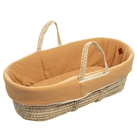 Couffin bébé avec matelas habillage et drap housse jeanne Beige+Blanc+Bleu+Camel+Écru+Gris clair+Rose+Terracotta+Vert de gris 17 - vertbaudet enfant 