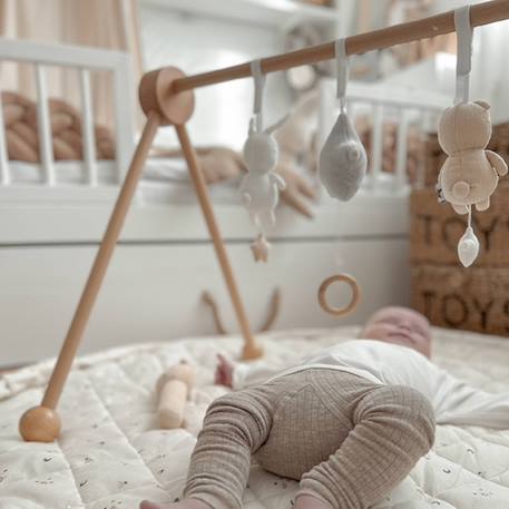 Portique d'éveil en bois - arche de jeux Blanc+Natural 9 - vertbaudet enfant 