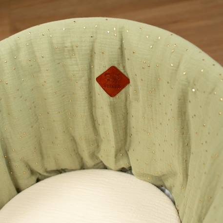 Couffin bébé avec matelas habillage et drap housse pois dorés Blanc à pois or+Camel à pois or+Vert à pois or 13 - vertbaudet enfant 