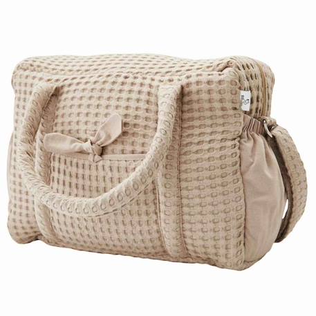 Sac à langer en coton gaufré Beige+Gris 2 - vertbaudet enfant 