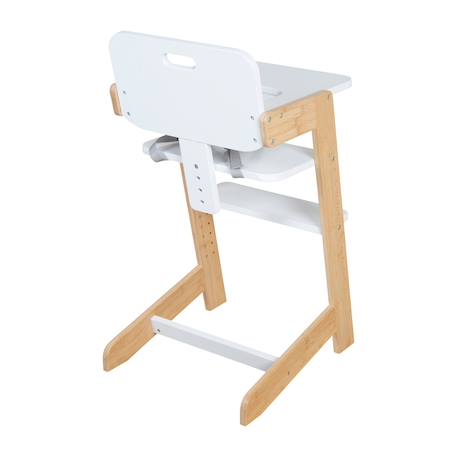 Chaise haute évolutive en bambou fsc® avec plateau repas nature up Anthracite - naturel+Blanc - naturel+Bois naturel 10 - vertbaudet enfant 