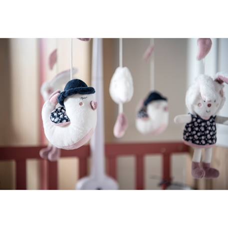 Mobile musical en polyester - miss fleur de lune Blanc 3 - vertbaudet enfant 