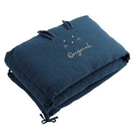 Tour de lit bébé en coton - original Bleu ciel+Bleu nuit+Jaune+Rose 6 - vertbaudet enfant 