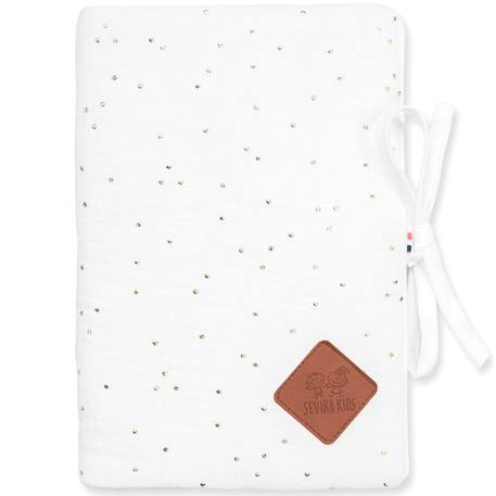 Protège carnet de santé en gaze de coton jeanne Beige+Blanc+Blanc à pois or+Bleu+Camel+Écru+Gris clair+Terracotta+Vert de gris+Vieux rose 11 - vertbaudet enfant 