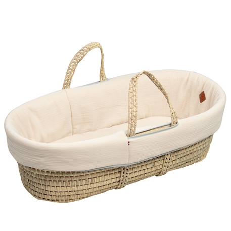 Couffin bébé avec matelas habillage et drap housse jeanne Beige+Blanc+Bleu+Camel+Écru+Gris clair+Rose+Terracotta+Vert de gris 1 - vertbaudet enfant 