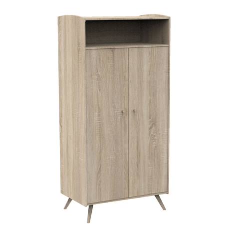 Armoire 2 portes et 1 niche - access Marron+Marron/blanc 2 - vertbaudet enfant 