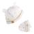 Lot bonnet et moufles bébé en coton - sunlight Blanc 1 - vertbaudet enfant 