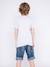 T-shirt col rond pur coton motifs relief nolibert garçon Blanc+Gris 6 - vertbaudet enfant 