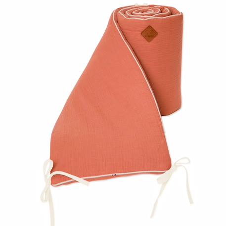 Tour de lit universel en gaze de coton jeanne Beige+Blanc+Blanc à pois or+Bleu+Camel+Écru+Gris clair+Rose+Terracotta+Vert de gris 42 - vertbaudet enfant 