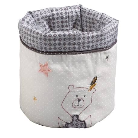 Lot de 3 panières gigognes en tissu en coton - timouki Beige 2 - vertbaudet enfant 
