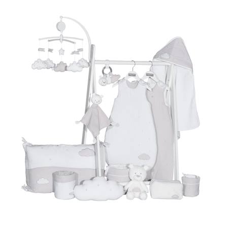 Mobile musical en velours - lily Blanc/bleu+Blanc/gris+Blanc/rose 6 - vertbaudet enfant 