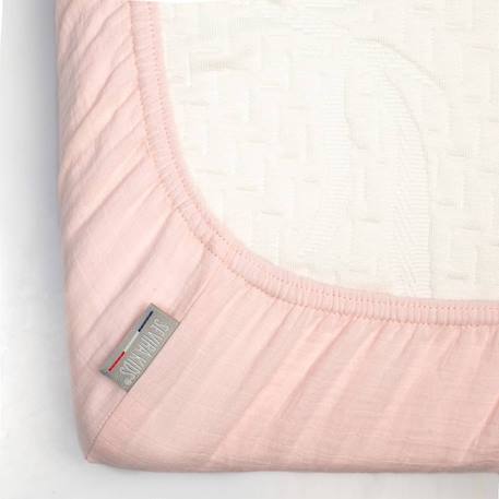 Drap housse berceau en gaze de coton à carreaux Beige+Blanc+Bleu ciel+Rose 12 - vertbaudet enfant 