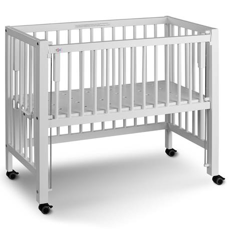 Lit berceau co-dodo à barrières coulissantes sophie Blanc+Bois naturel 1 - vertbaudet enfant 