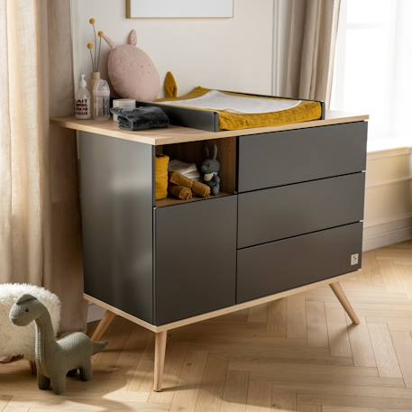 Commode 1 porte 3 tiroirs - boreale Gris 3 - vertbaudet enfant 