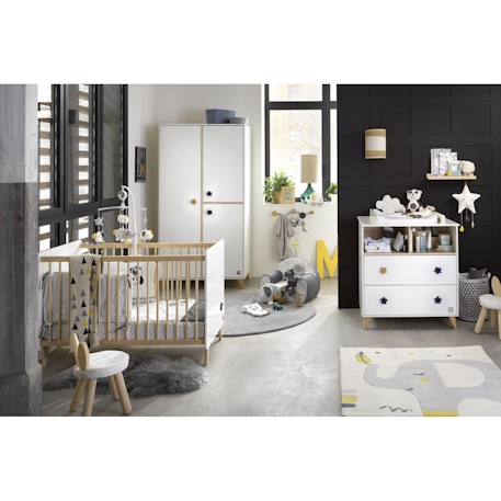 Lit bébé à barreaux - oslo Blanc 4 - vertbaudet enfant 