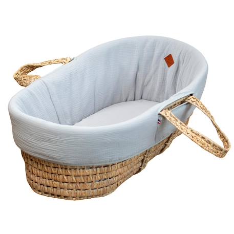 Habillage de couffin en gaze de coton jeanne Beige+Blanc+Bleu+Camel+Écru+Gris clair+Rose+Terracotta+Vert de gris 27 - vertbaudet enfant 