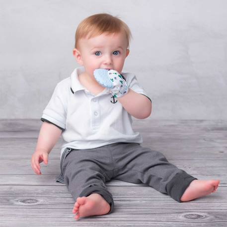 Moufle de dentition en silicone alimentaire hérisson Bleu+Gris+Rose 2 - vertbaudet enfant 