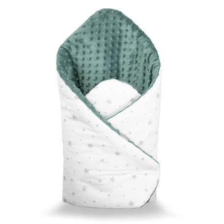 Couverture d'emmaillotage minky stella Bleu+Camel+Écru+Gris+Rose+Vert 31 - vertbaudet enfant 