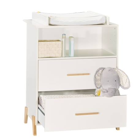 Commode à langer sur pieds en bois - joy Blanc/marron 3 - vertbaudet enfant 