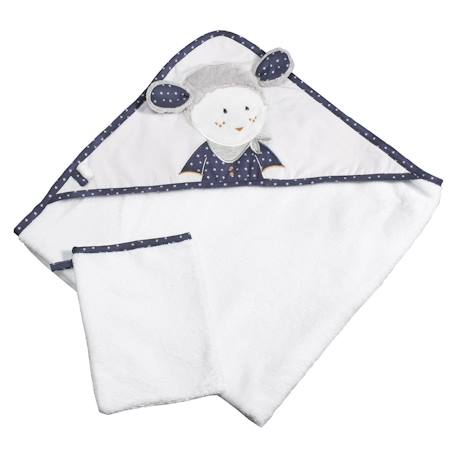 Sortie de bain et son gant en coton - merlin Blanc 1 - vertbaudet enfant 