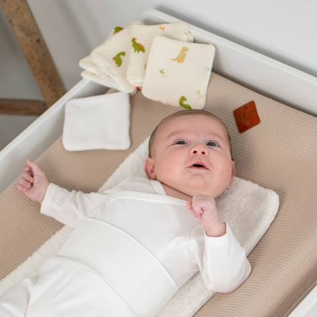 Housse de matelas à langer nid d'abeille Beige+Bleu+Écru+Gris clair+Rose 10 - vertbaudet enfant 