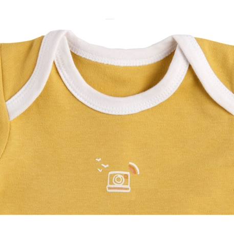 Bodies bébé en coton à manches courtes lot de 3 - sunlight Bleu/blanc+Jaune/blanc+Vert/blanc 7 - vertbaudet enfant 