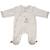 Pyjama bébé à manches longues en velours - timouki Beige+Blanc 1 - vertbaudet enfant 
