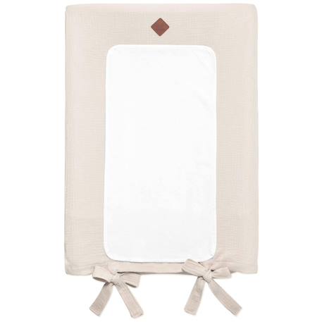 Housse de matelas à langer en gaze de coton jeanne Beige+Blanc+Bleu+Camel+Écru+Gris clair+Terracotta+Vert de gris+Vieux rose 1 - vertbaudet enfant 