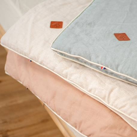 Bavoir bandana en lin Beige+Écru+Pêche+Vert de gris 12 - vertbaudet enfant 