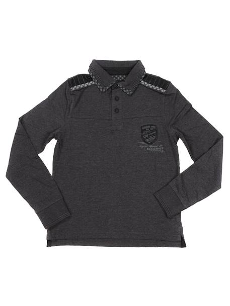 Polo poppy garçon Gris+Noir 1 - vertbaudet enfant 