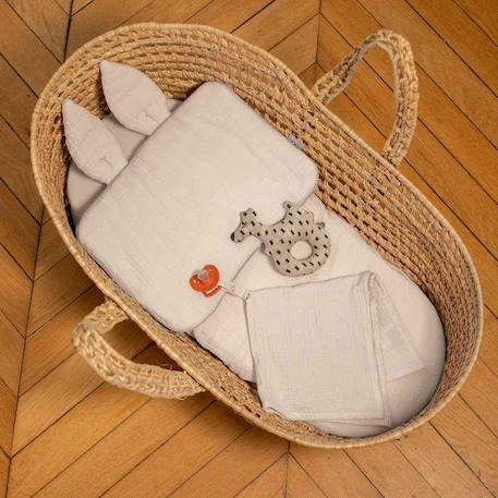 Drap housse couffin ovale en gaze de coton jeanne Beige+Blanc+Blanc à pois or+Bleu+Camel+Écru+Gris clair+Ivoire+Rose+Terracotta+Vert de gris 17 - vertbaudet enfant 