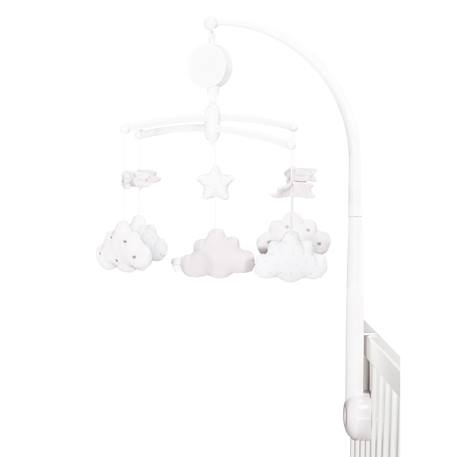 Mobile musical en velours - lily Blanc/bleu+Blanc/gris+Blanc/rose 4 - vertbaudet enfant 