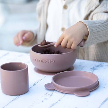 Coffret mes premiers repas bol cuillère gobelet Vert amande 2 - vertbaudet enfant 