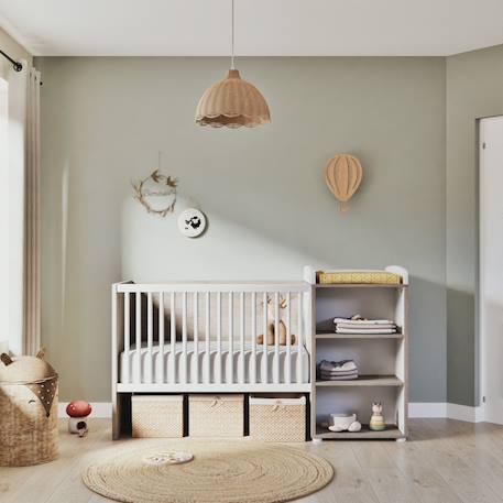 Lit bébé combiné evolutif en bois - smile Blanc+Gris 12 - vertbaudet enfant 