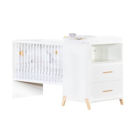 Lit combiné evolutif en bois - joy Blanc/marron 2 - vertbaudet enfant 