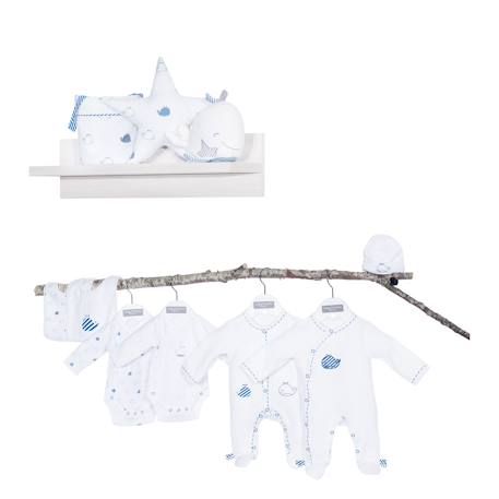 Bodies bébé à manches longues - blue baleine Blanc 4 - vertbaudet enfant 